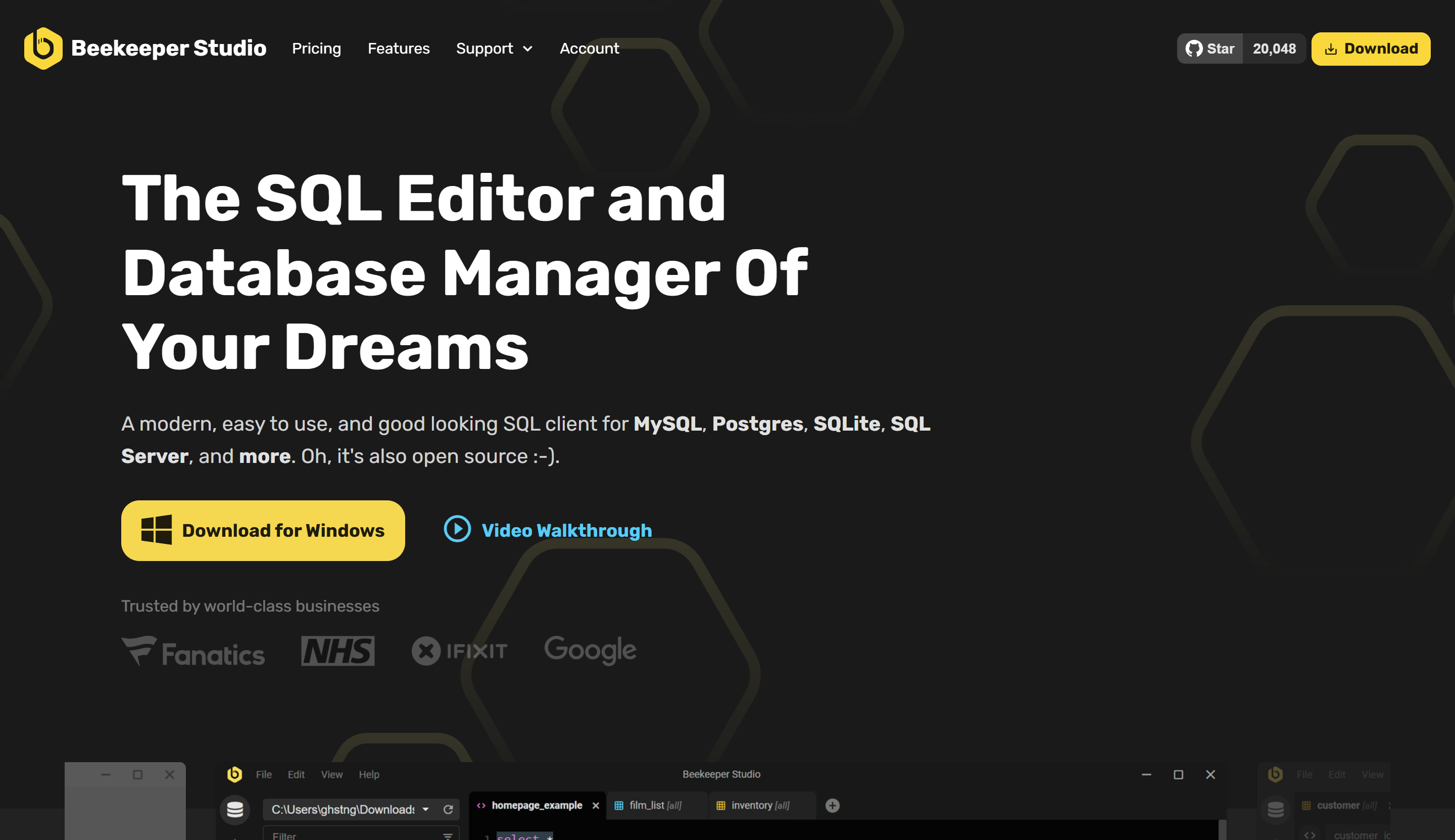 Preview of Beekeeper Studio