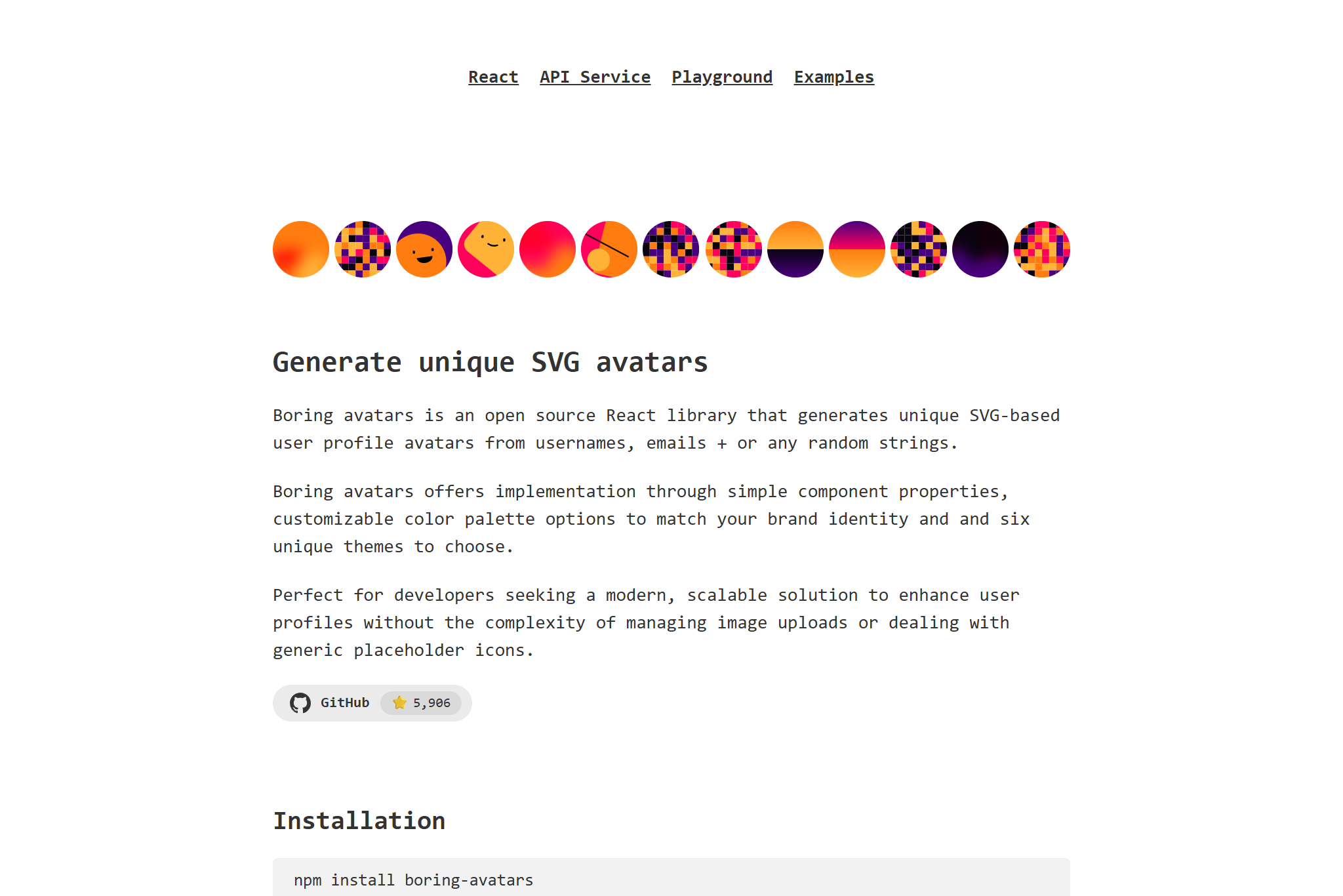 Preview of Boring Avatars