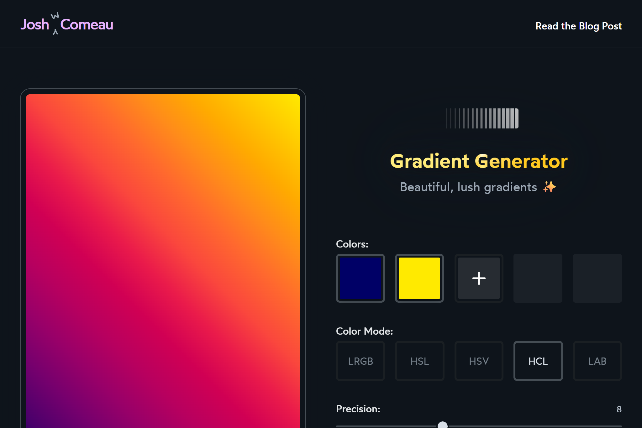 Preview of CSS Gradient Generator