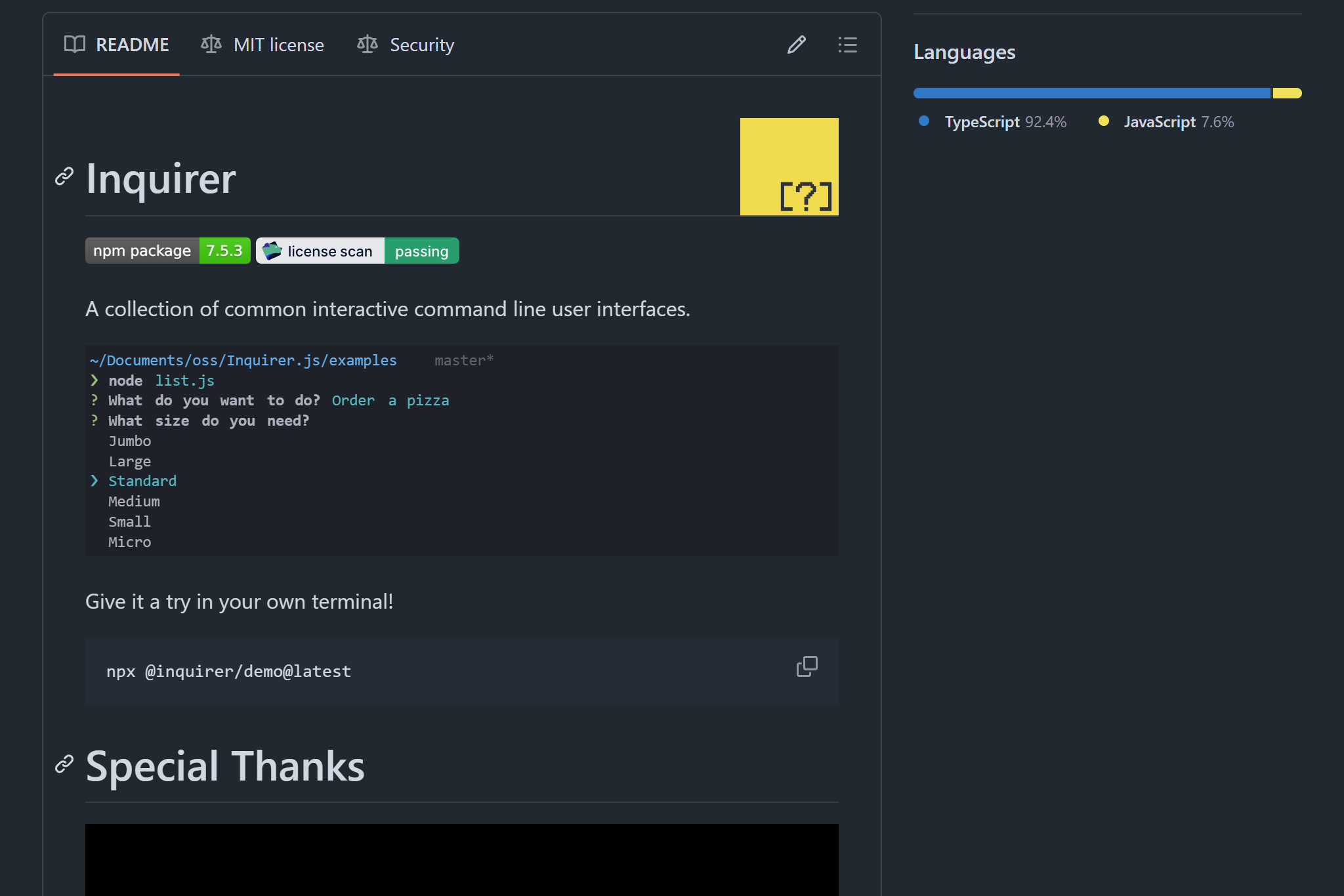 Preview of Inquirer.js