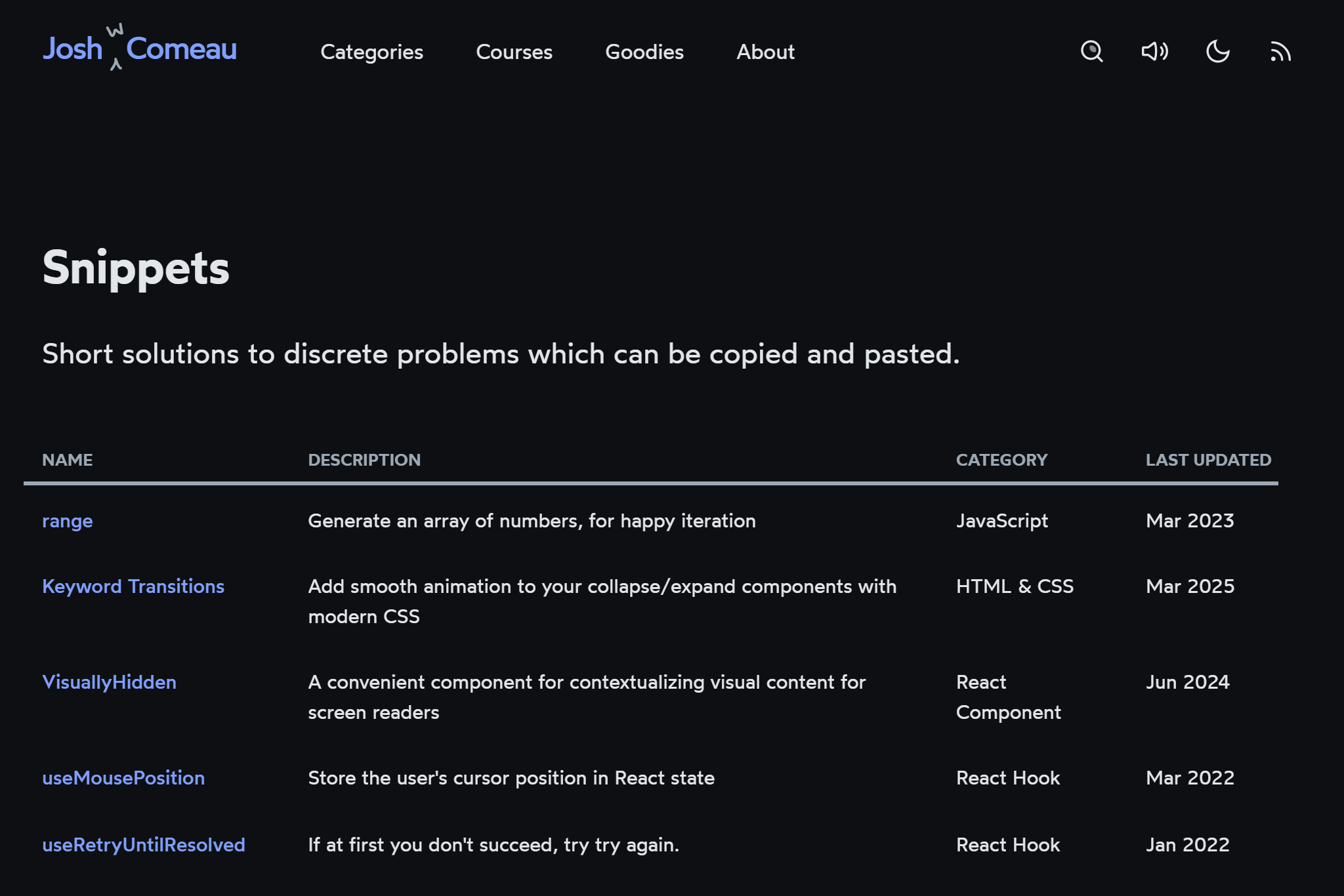 Preview of JS Snippets