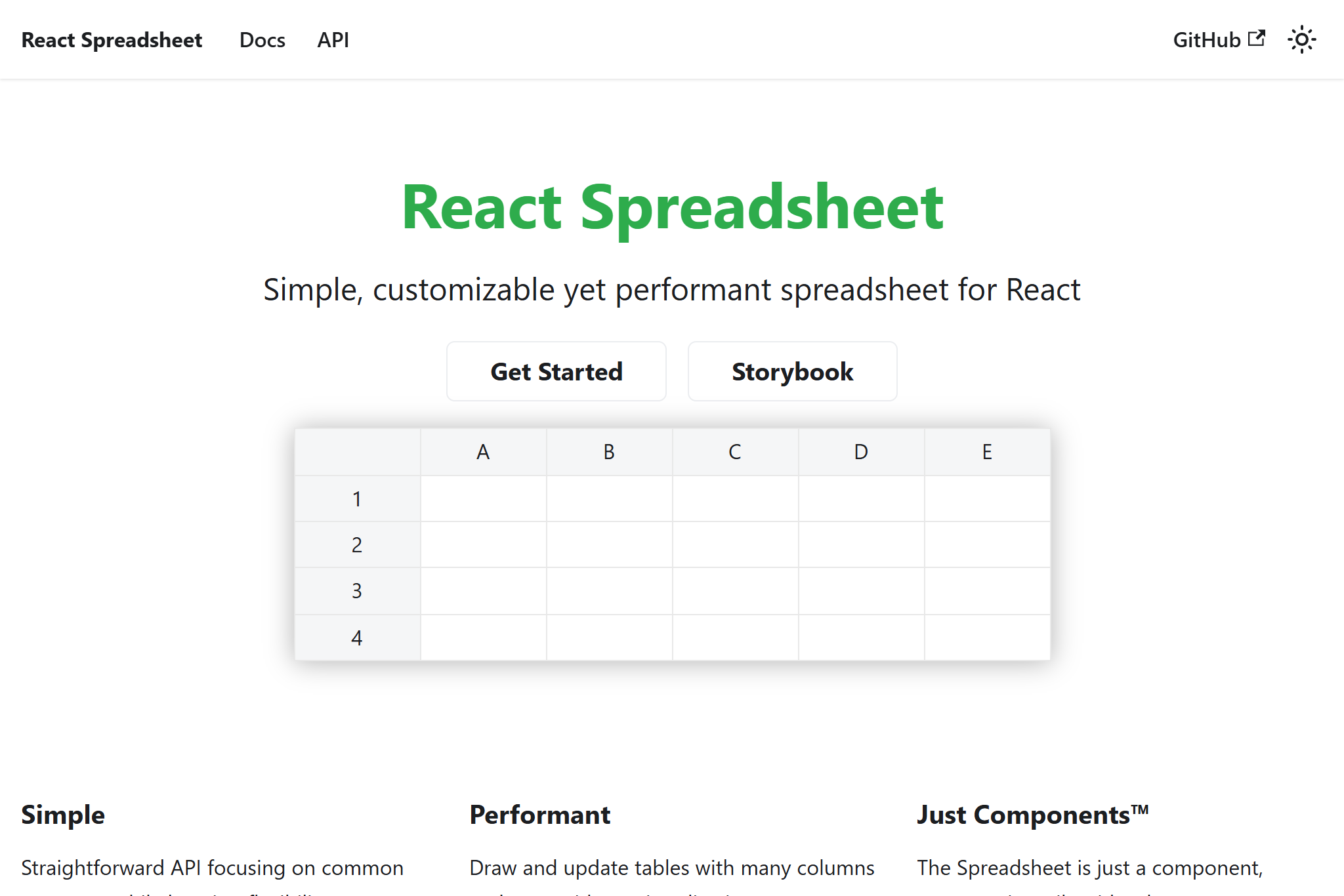Preview of React Spreadsheet