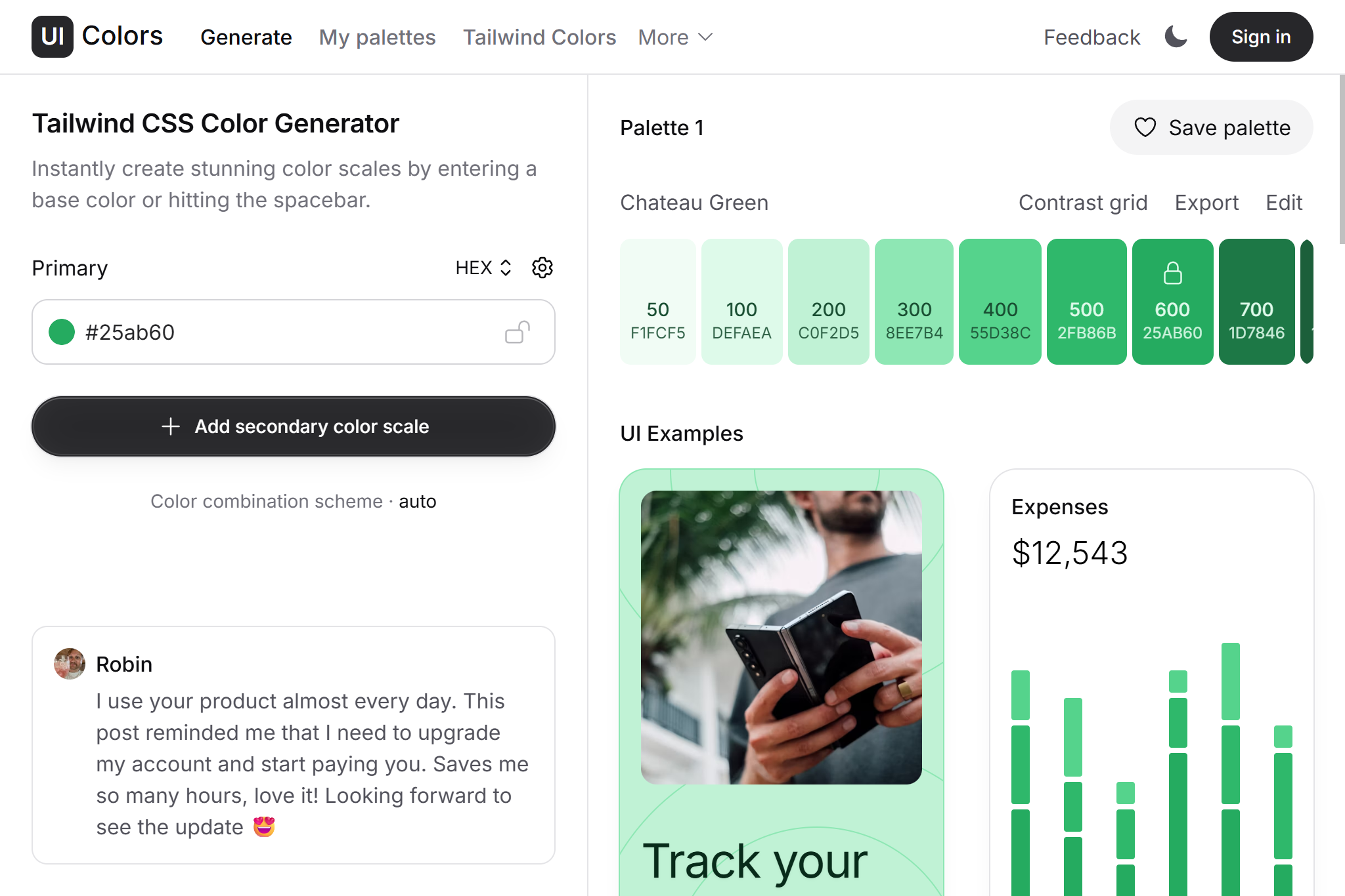 Preview of Tailwind CSS Colors
